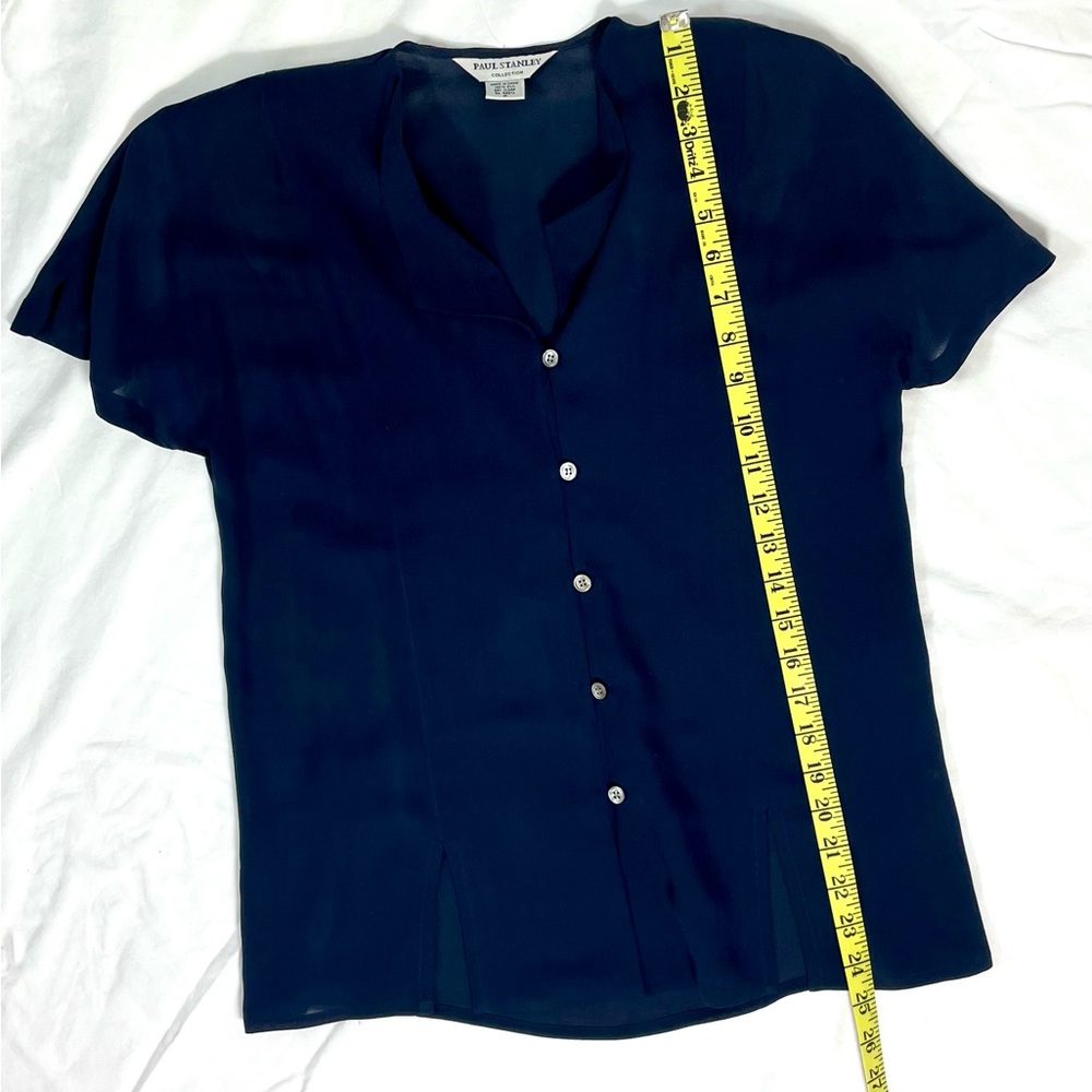 Oversized Paul Stanley Navy Silk Blouse